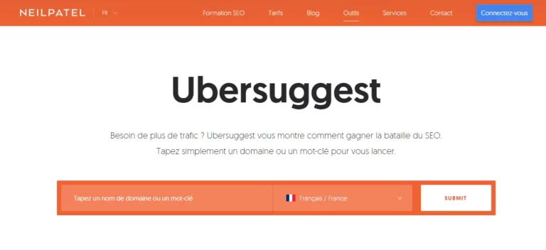 Outil SEO - Ubersuggest